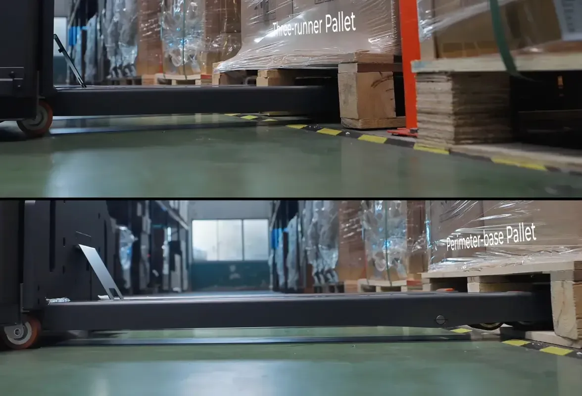 Il reconnaît la palette avant d'y entrer